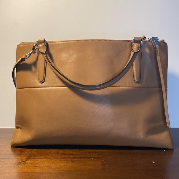 Coach Borough 30348 Tan Camel Leather Satchel Shoulder Bag - Picture 2 of 16